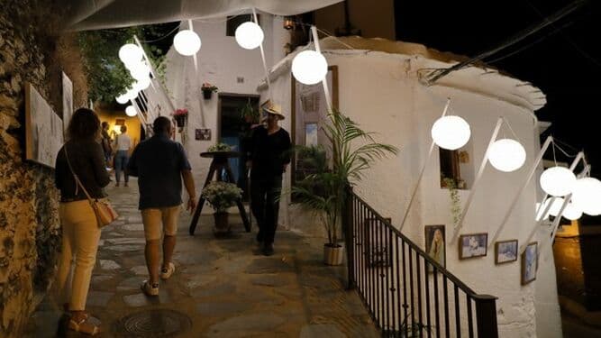 Typical Alpujarra village at night