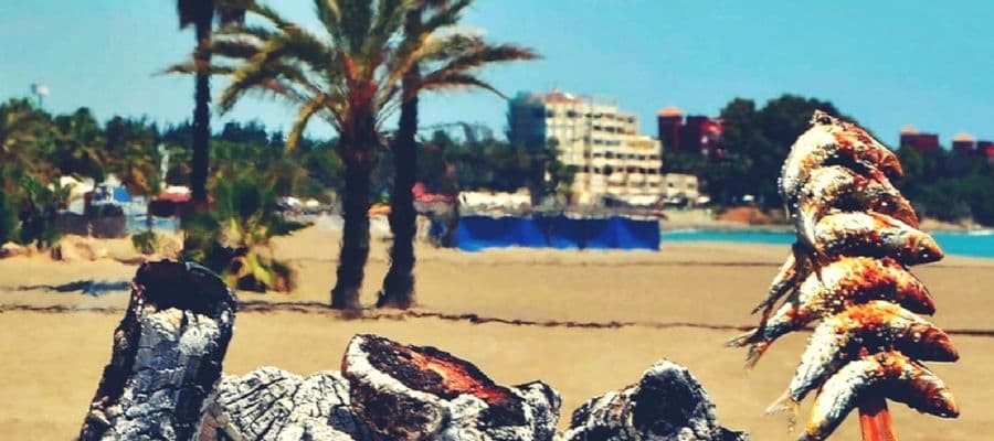Eating espetos in Estepona