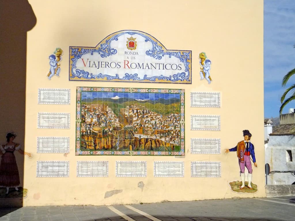 mural viajeros romanticos ronda que ver
