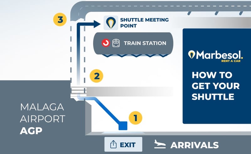 Map of the Marbesol shuttle meeting point at Malaga Airport