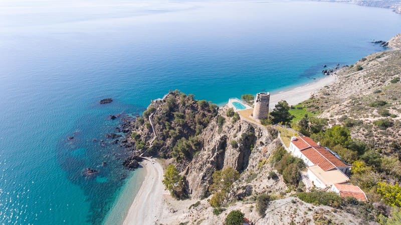 Quiet beaches near Malaga