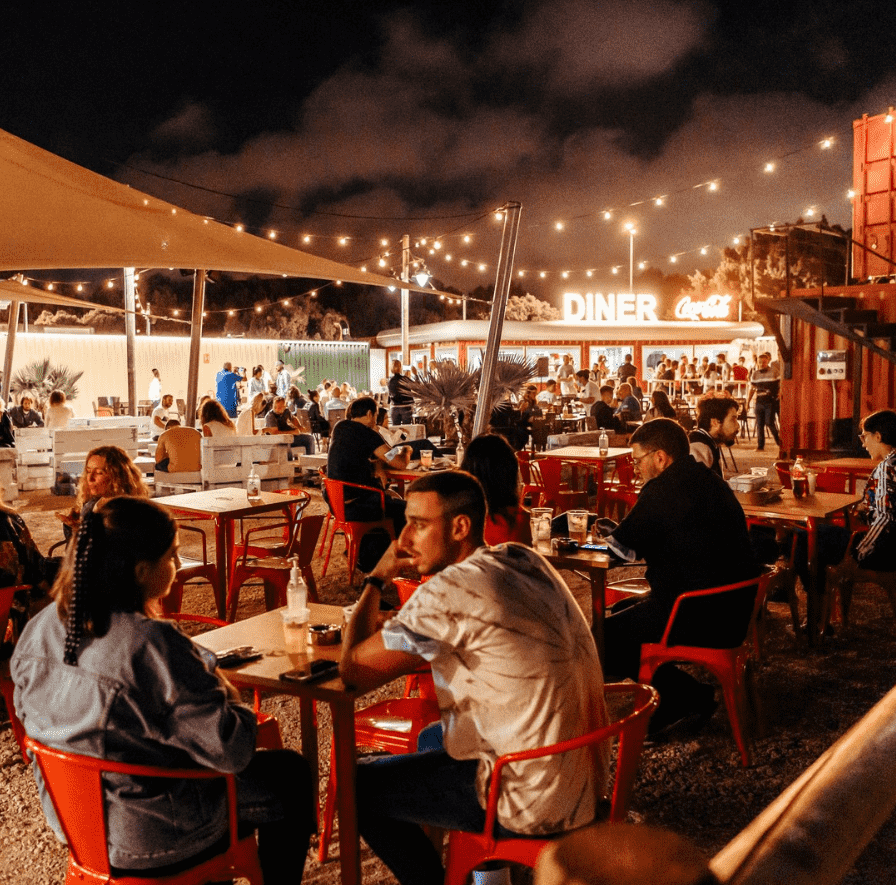 diner at drive in cinema 