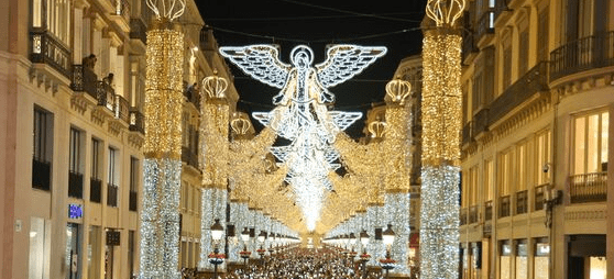 The Christmas lighting in Málaga