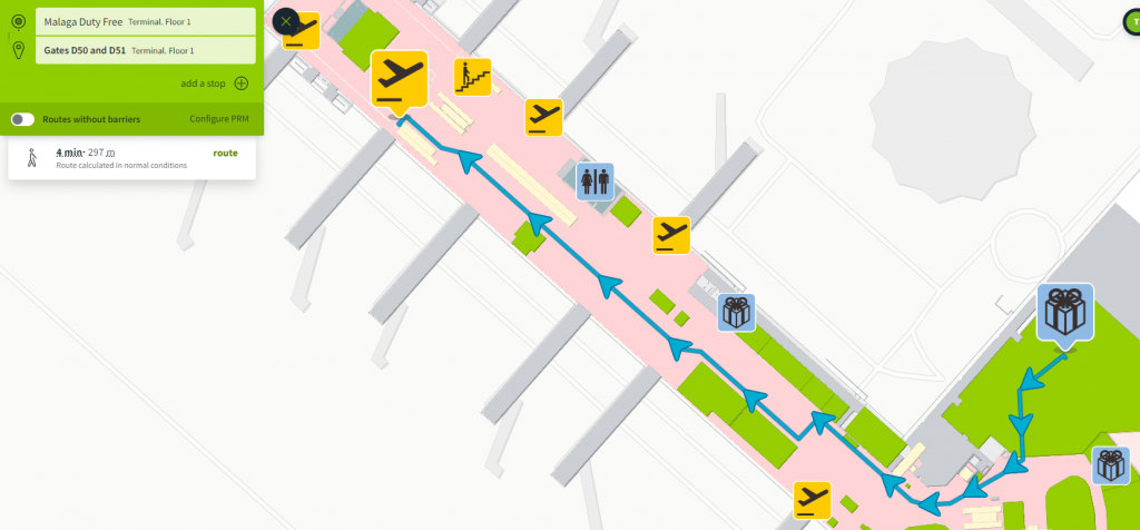 malaga airport map